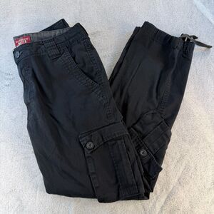 Match Cargo Pants Men XL Black Multi Pocket Military Utility Drawstring